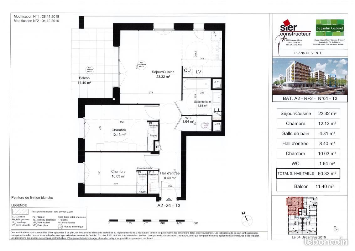 Appartement a louer vaulx-en-velin - 3 pièce(s) - 60 m2 - Surfyn