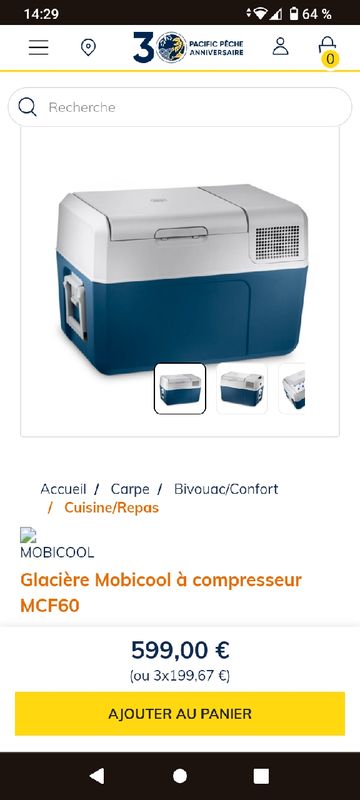 Glacière électrique Mobicool MCF60 - Équipement caravaning