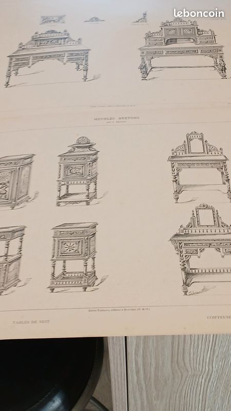 GRAND LIVRE époque des meubles bretons issu de l expo universel 1900 28 planches planches (image 8)