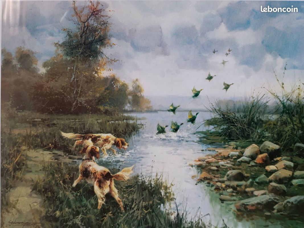 Lot tableaux scène de chasse (image 4)