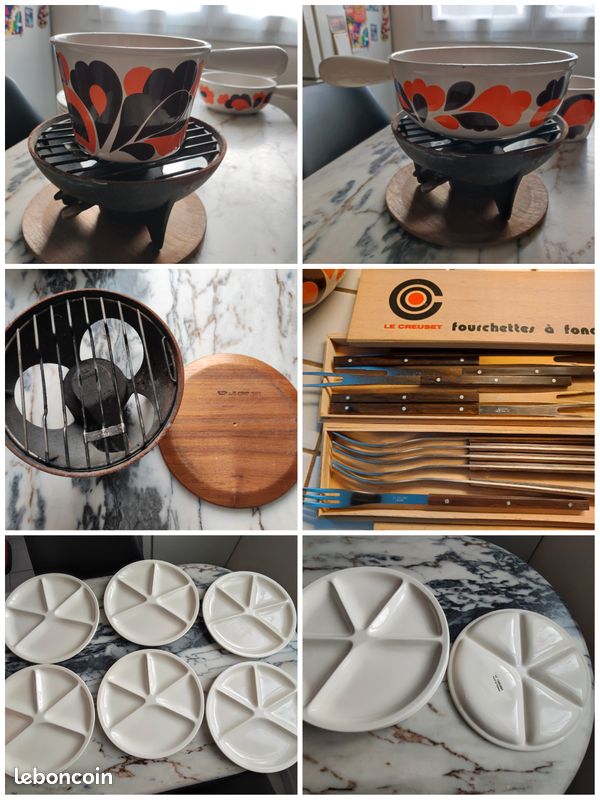 Ensemble à fondue LE CREUSET vintage (image 1)