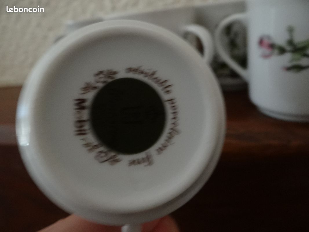 Lot de 6 tasses à café Mobil vintage très bon état en porcelaine fine (image 4)