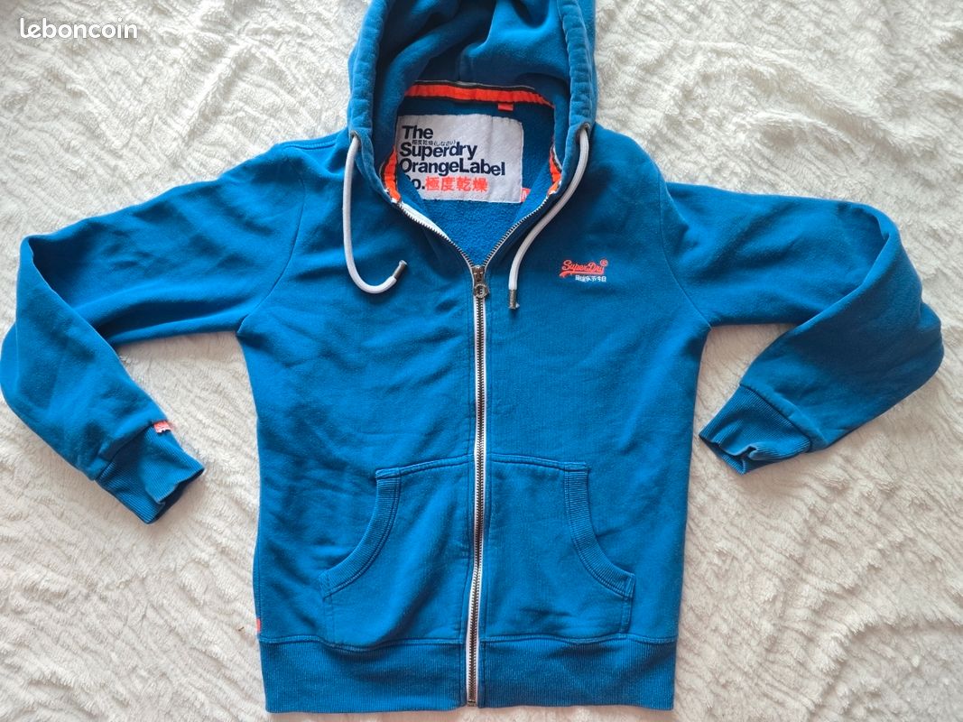 Superdry Bleu Veste Capuche Superdry Homme Doudoune à Capuche