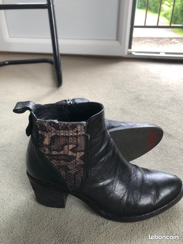 Bottines noires lézard (image 2)