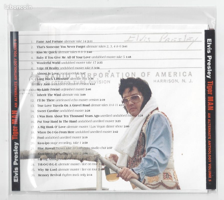 Elvis presley tiger man an alternate anthology volume 5 livret soundboard recording 26 tracks disc original edition limitée à 500 exemplaires neuf sous pochette plastique scellée mega rare (image 2)