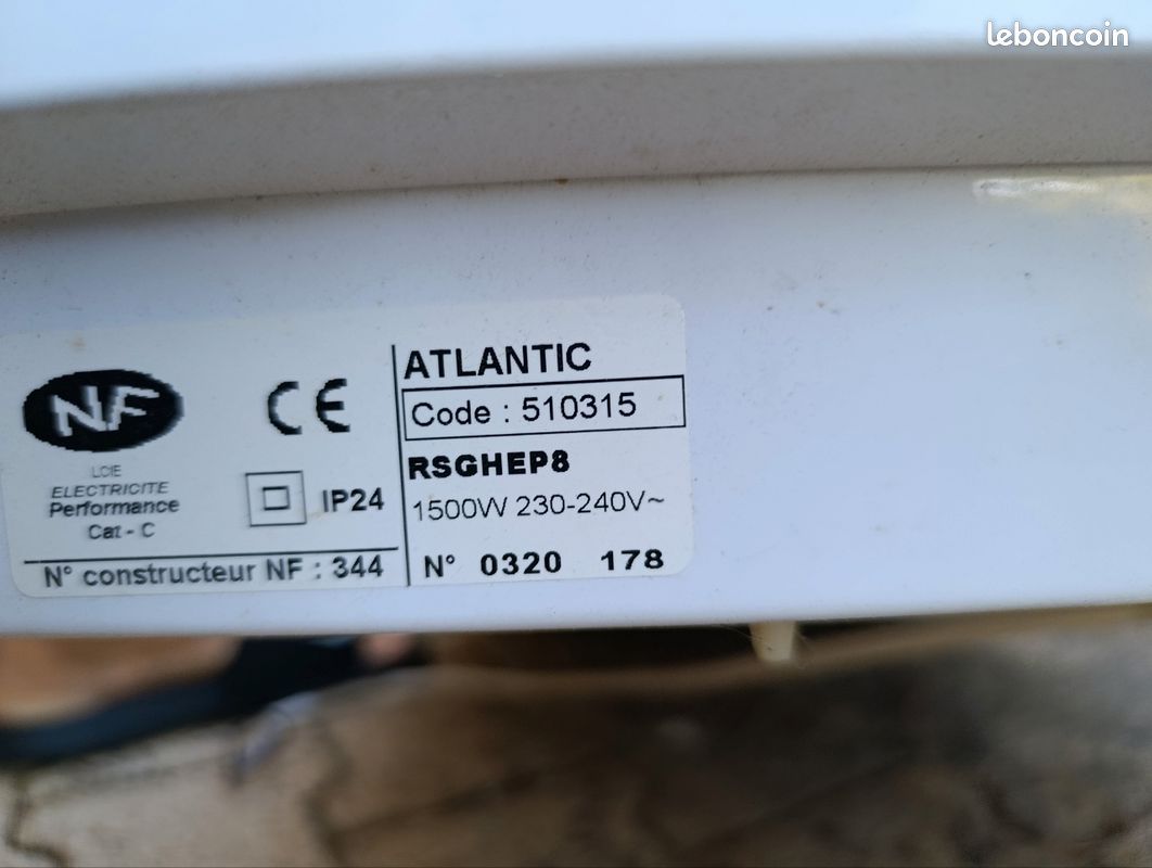 Radiateur radiant Atlantic 1500w (image 2)