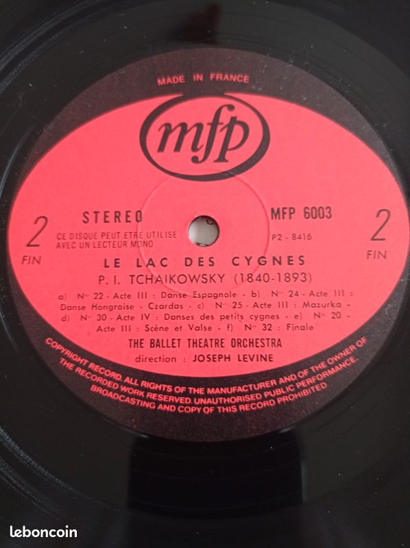 Vinyle 33 t le lac des cygnes Tchaïkovsky mfp (image 6)