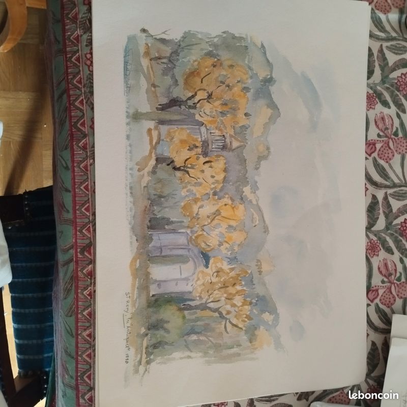Lot 6 aquarelles originales "paysages de provence"signées Bruno Parizat 33x51cm (image 9)