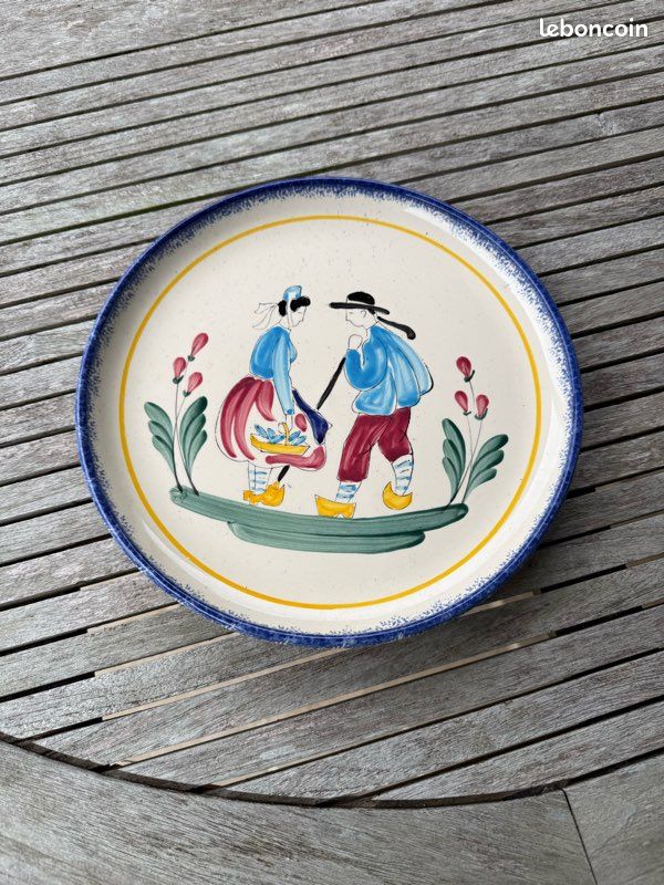 Assiette décorative bretonne, faïence Pornic (image 3)