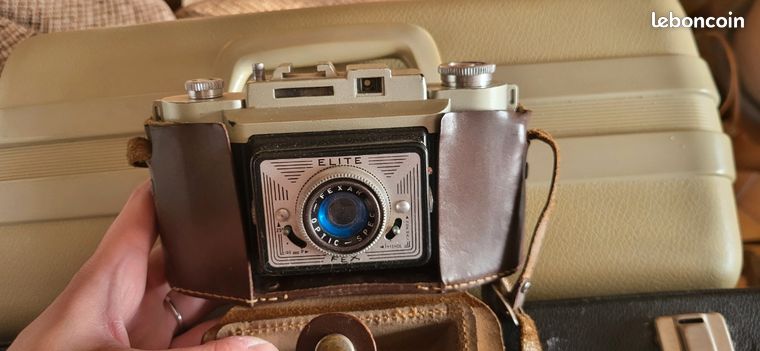 Ancien Appareil Photo FEX 4.5 Années 50 - Étui Cuir - Vintage
