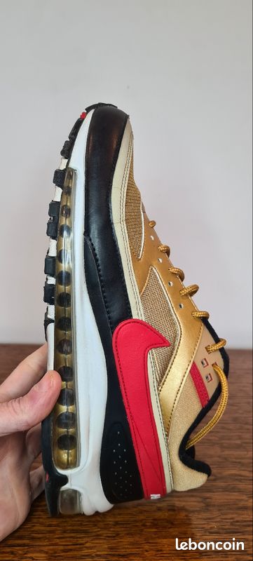 Nike Shoe Air Max 97 Gold And Red NIKE AIR MAX 97 GOLD BLACK RED - Main Image