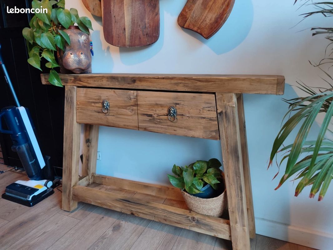 Meuble bois style établi (image 3)