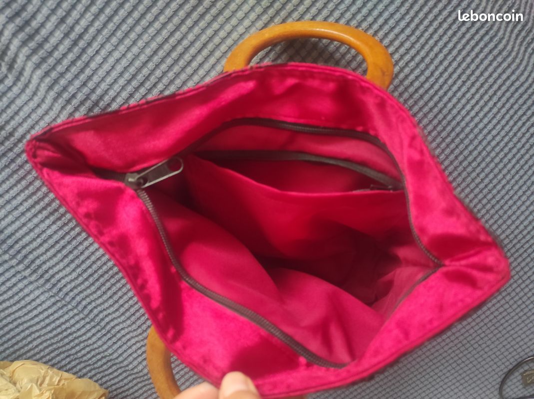 Sac à Main En Perles Noires - Petit Modèle Soirée - Neuf Sans étiquette