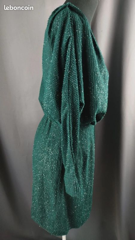 Robe verte soirée pailletée Charlior S/M (image 6)