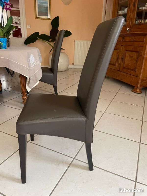 Chaises de salon en skai et daim (image 2)