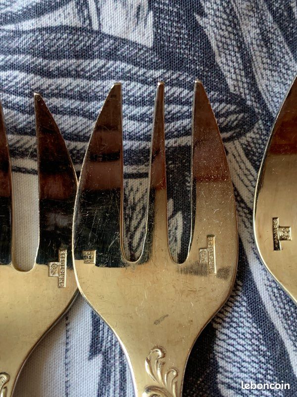12 Fourchettes à Huîtres Christofle – Modèle Marly – Métal Argenté – France