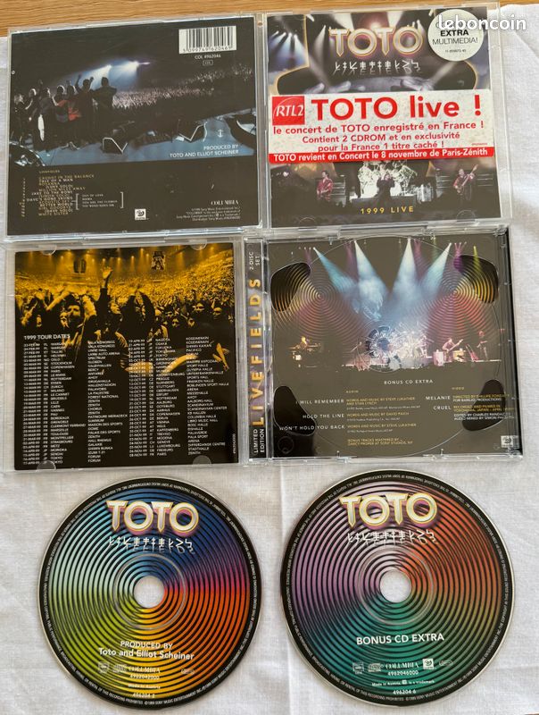 2 CD - Toto - Livefields - Edition Française avec un titre caché (image 1)