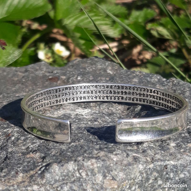 Bracelet asiatique en argent fin 999 - signe chinois Bouddha (image 4)