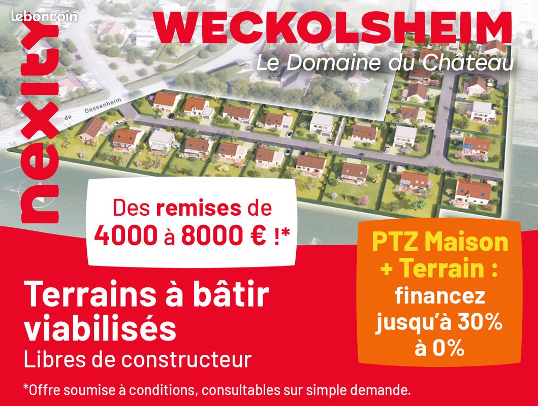 Nouveaux terrains constructibles à Weckolsheim, près de Colmar · 69 900 €