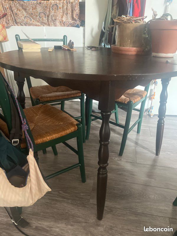 Table à manger avec rallonge et lot de 4 chaises (image 6)