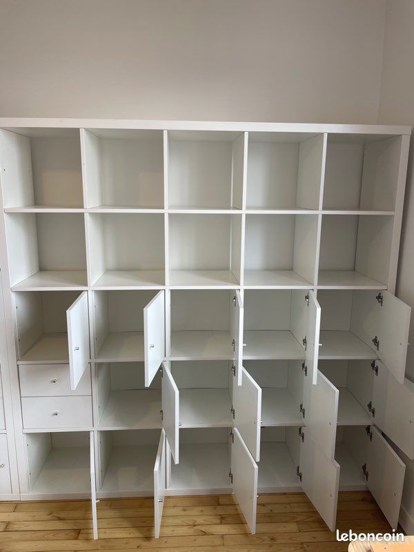 Meuble kallax 5x5 avec portes et tiroirs, 1 ou 2 modules disponibles (image 4)