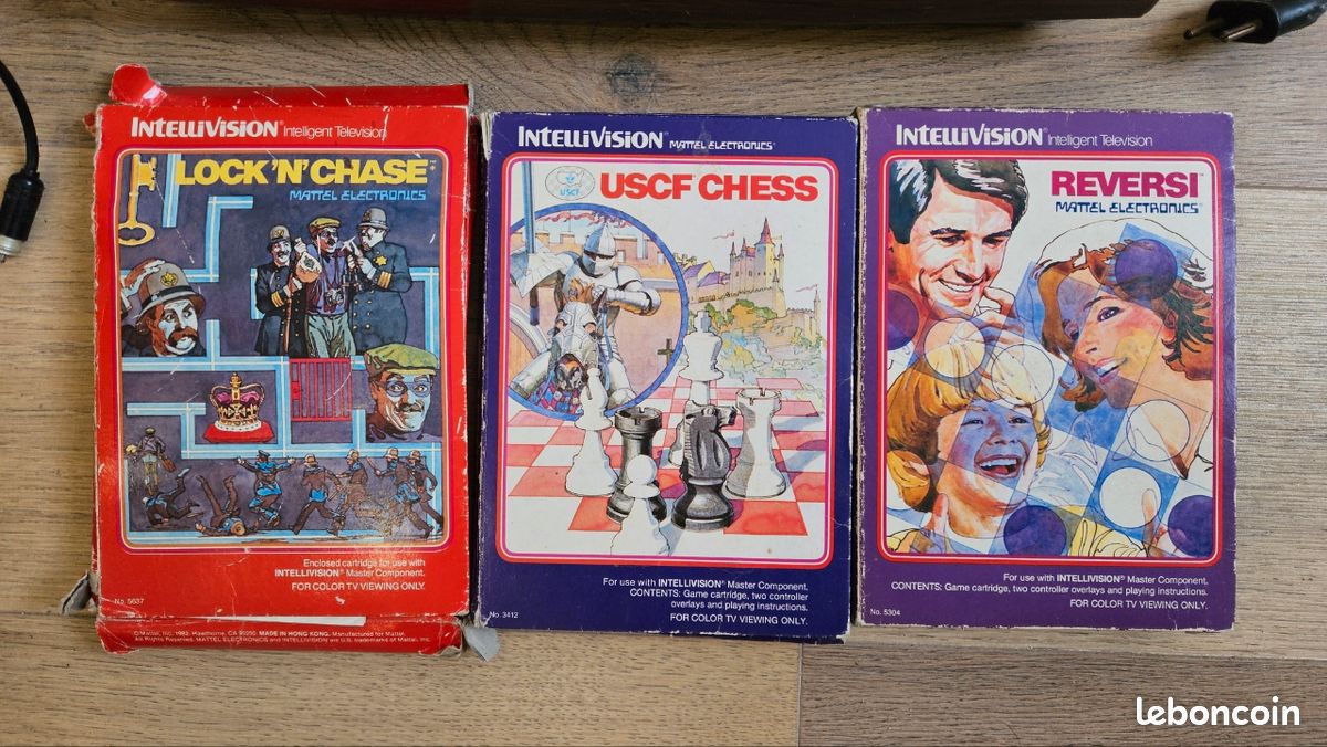 Console Mattel Intellivision + 3 jeux (Lock 'N' Chase, USCF Chess, Reversi) (image 3)