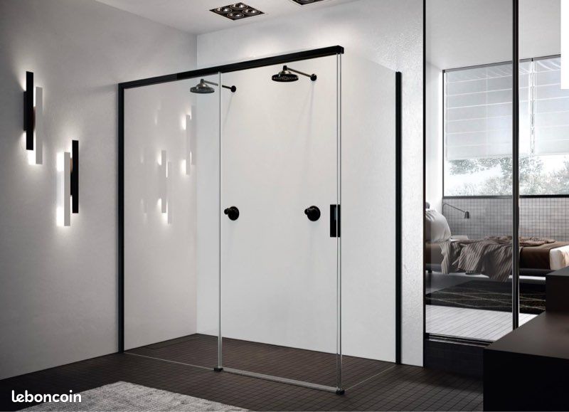 Paroi de douche côté droit Opera PH 137 ext. 137 - 139 cm en verre trempé transparent chromé Réf. OPEPH137D-1K (image 1)
