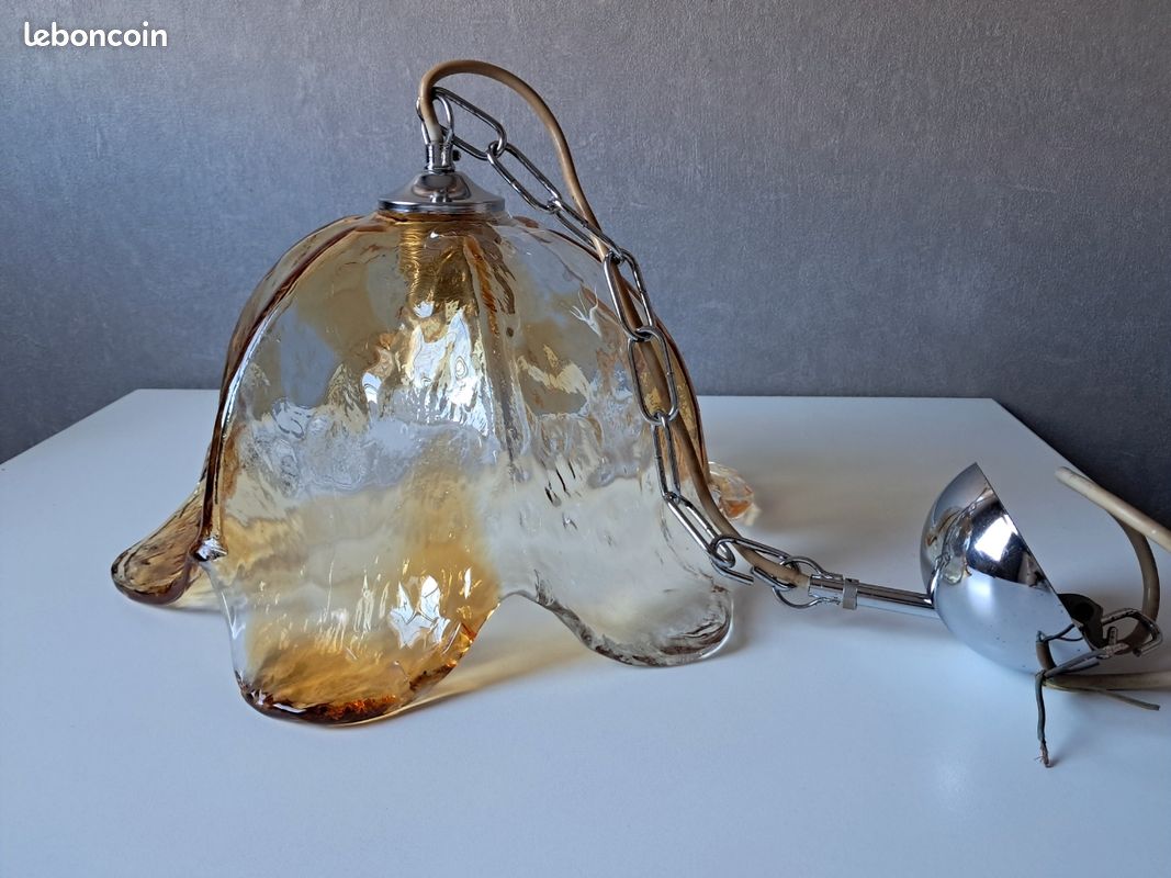 ANCIENNE TULIPE, ABAT Jour En Verre Pour Lampe, Suspension, Globe EUR 12,00 - PicClick FR