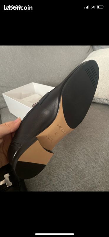 Moccasin Hermès noir argent taille 36 (image 6)