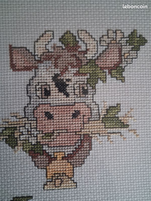 Tableau broderie motif vache (image 4)