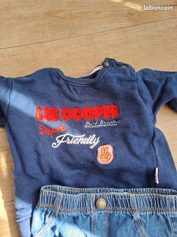 Lee Cooper - Ensemble Sweat Pantalon Bébé Garçon Imprimé Logo - Orange - - 19.90