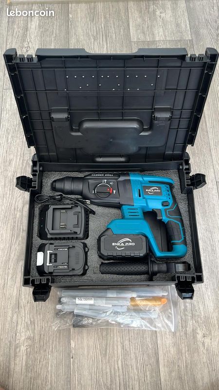 Perforateur Burin Sans Balais 21V 800W - Set 3-en-1 Avec 10 Forets Et Mallette
