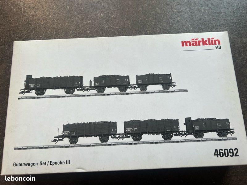 Lot De 9 Wagons Minéraliers MARKLIN époque 4 (1971-1990) échelle HO - Modifiés