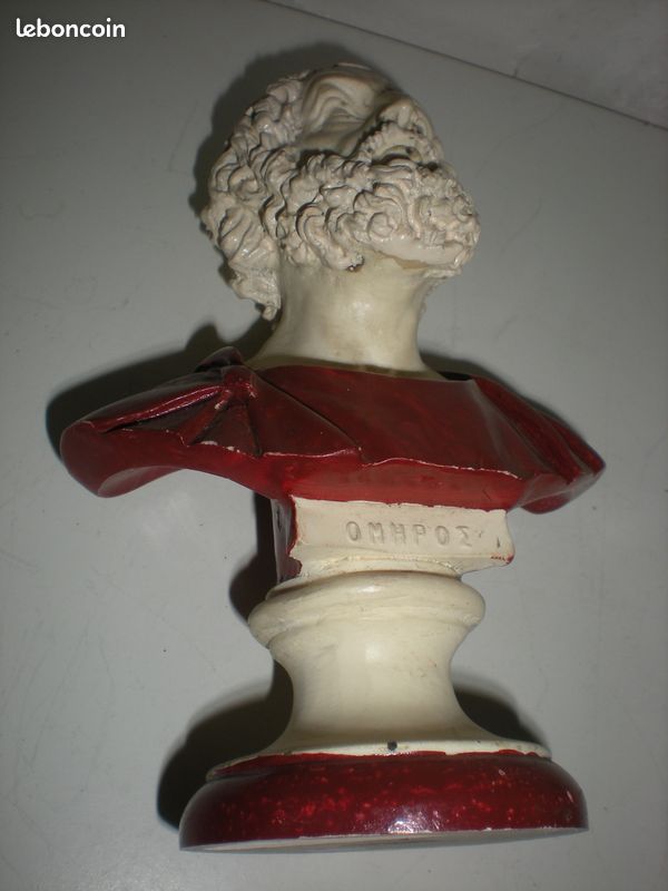 Petite statuette buste grec en albâtre (image 1)