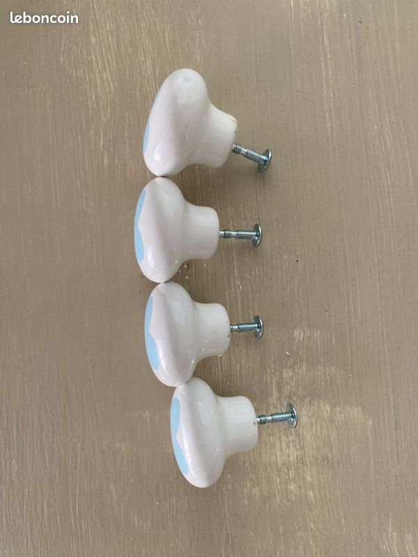 4 Boutons poignées en porcelaine (image 4)