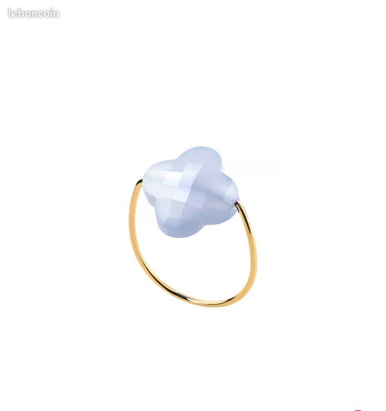 Morganne bello bague friandise or jaune trèfle calcédoine (image 1)