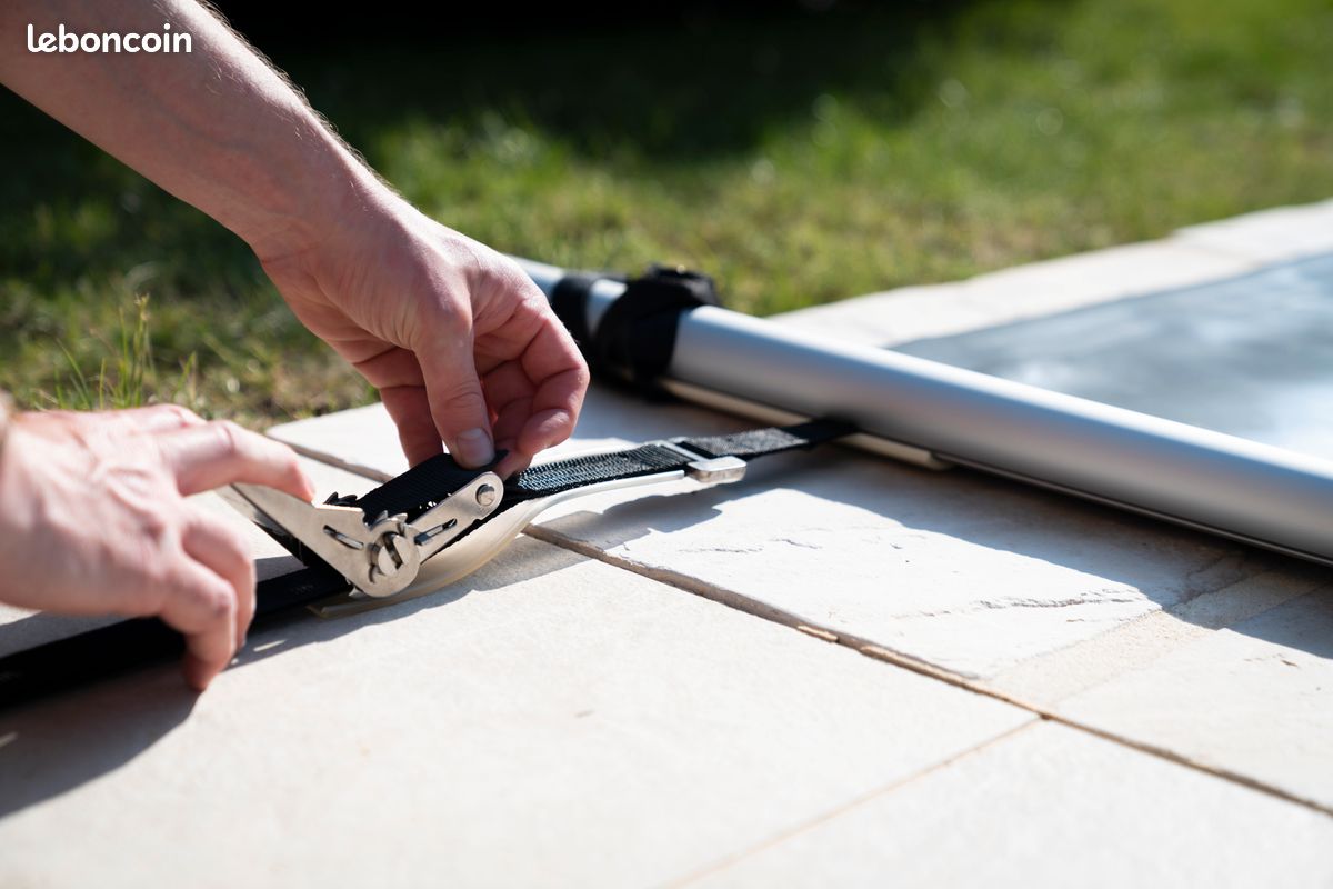 🏊‍♂️ Bache a barres pour piscine rectangle 7 x 3 m COVERKIT – Mougins – Neuf - Rapide et Economique- en kit à monter soi-même 🛠️ 100 % Fabrication Française 💙🤍❤️ (image 5)
