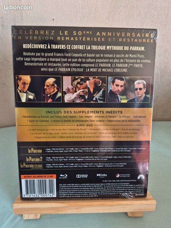 Coffret Blu ray Le Parrain trilogie complète comprenant Le Parrain Le Parrain 2 et Le Parrain 3 édition anniversaire neuf (image 2)