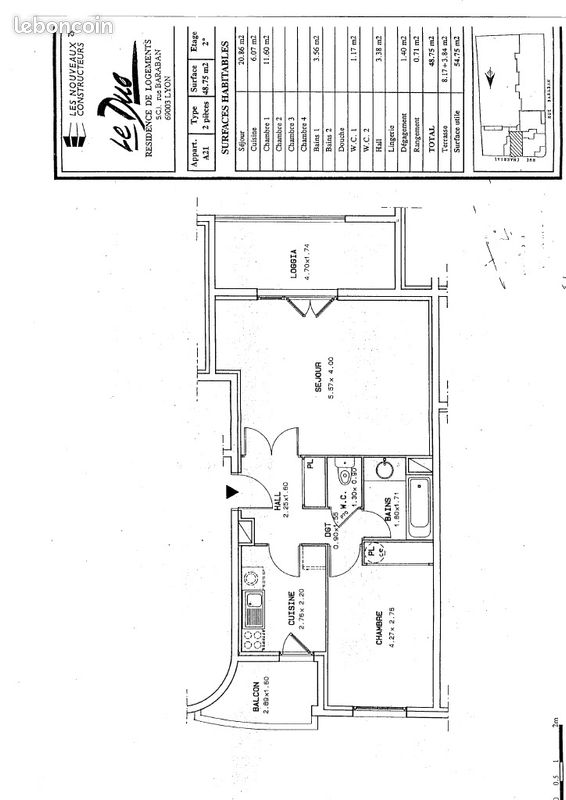 Appartement 2 pièces 50 m² · à Lyon · 50 m² · 990 €/mois