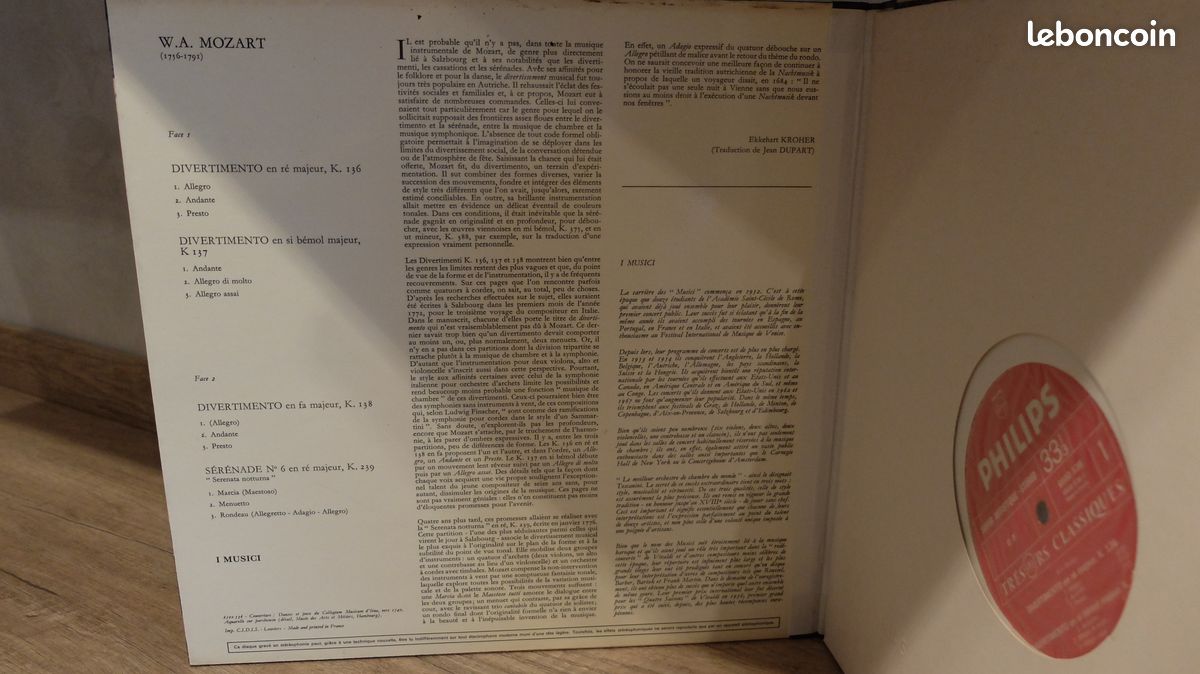 Vinyl Mozart I musici (image 2)
