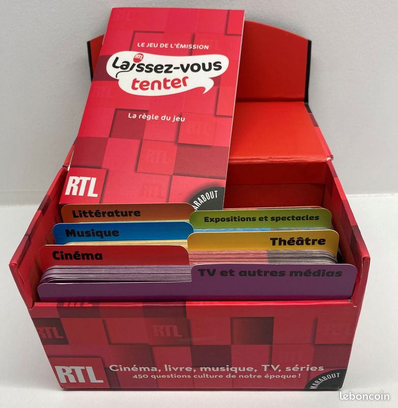 Plus de 500 questions dans cette boîte neuve du jeu de l'émission 100 % culture "Laissez-vous tenter" sur la radio RTL, jeu de société adultes, idée cadeau pour Noël (image 2)