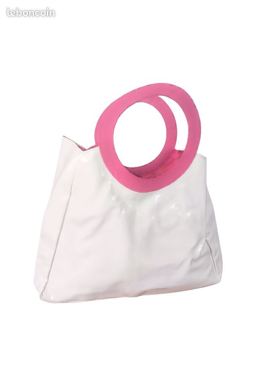 Grand Cabas Clinique Blanc Pailleté Rose - Neuf Avec étiquettes
