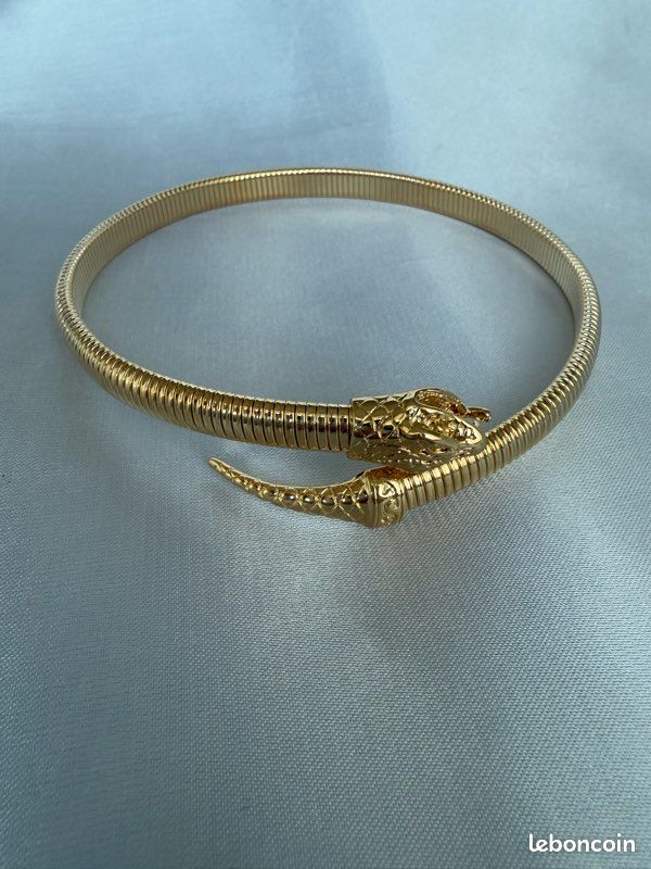 Collier choker serpent doré (image 5)