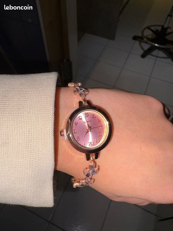 Montre-bracelet Unisexe Mreurio Quartz - Boîtier Or Rose, Cadran Blanc, Bracelet Marron