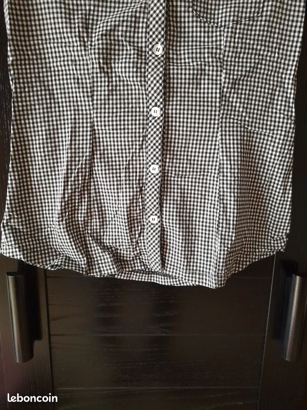 Chemisier à carreaux noir/blanc Taille 38 (image 3)