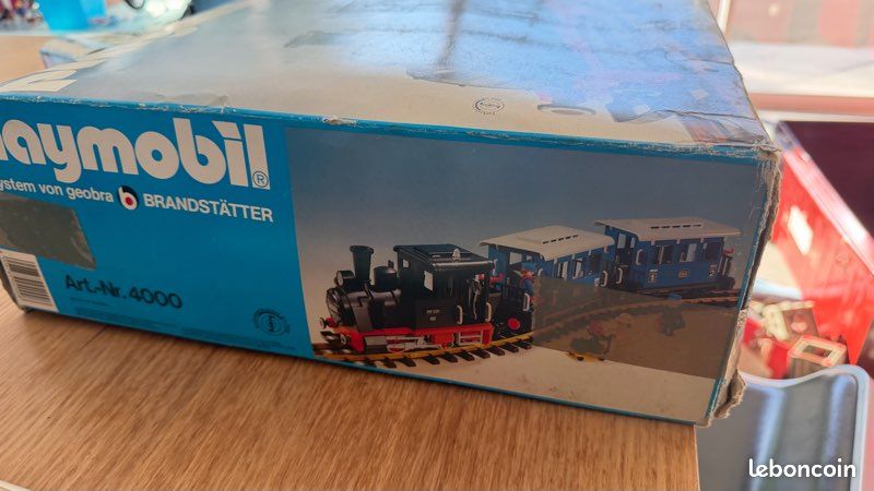 Train Playmobil 4000 Vintage 1980 – Set Avec 2 Voitures Bleues, Rails Et Transformateur (occasion)