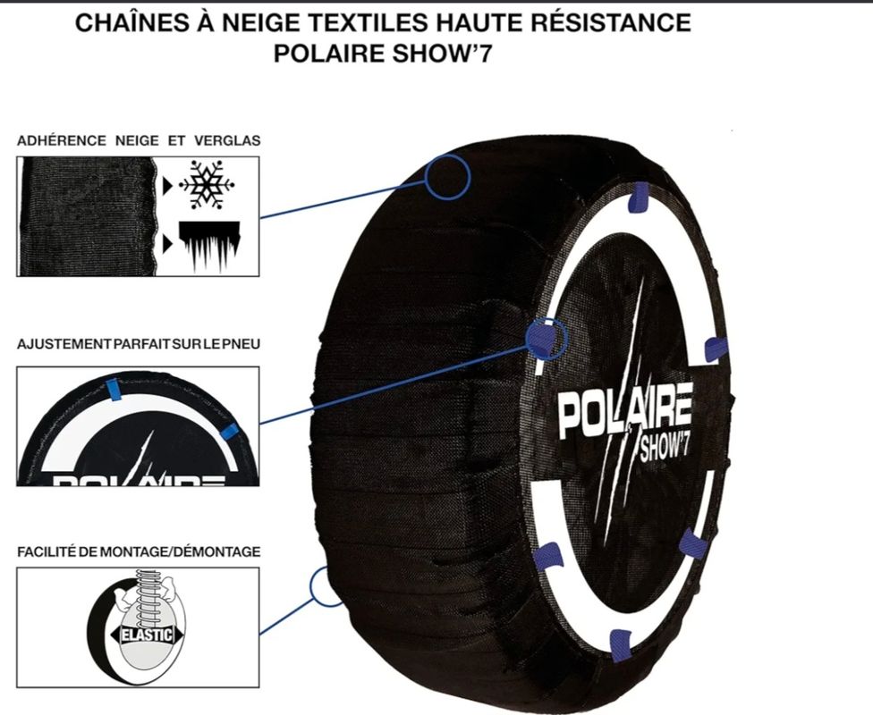 Chaussette chaine neige textile pneu 235/50R19 haute résistance