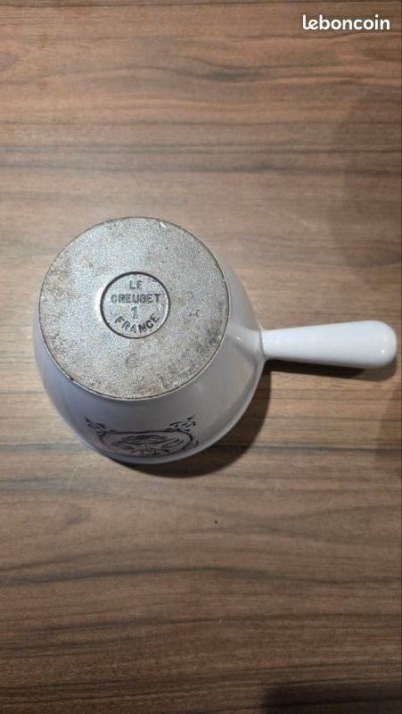 Kleines LE CREUSET Fondue Caquelon – Gusseisen, Rot-Beige (Gebraucht