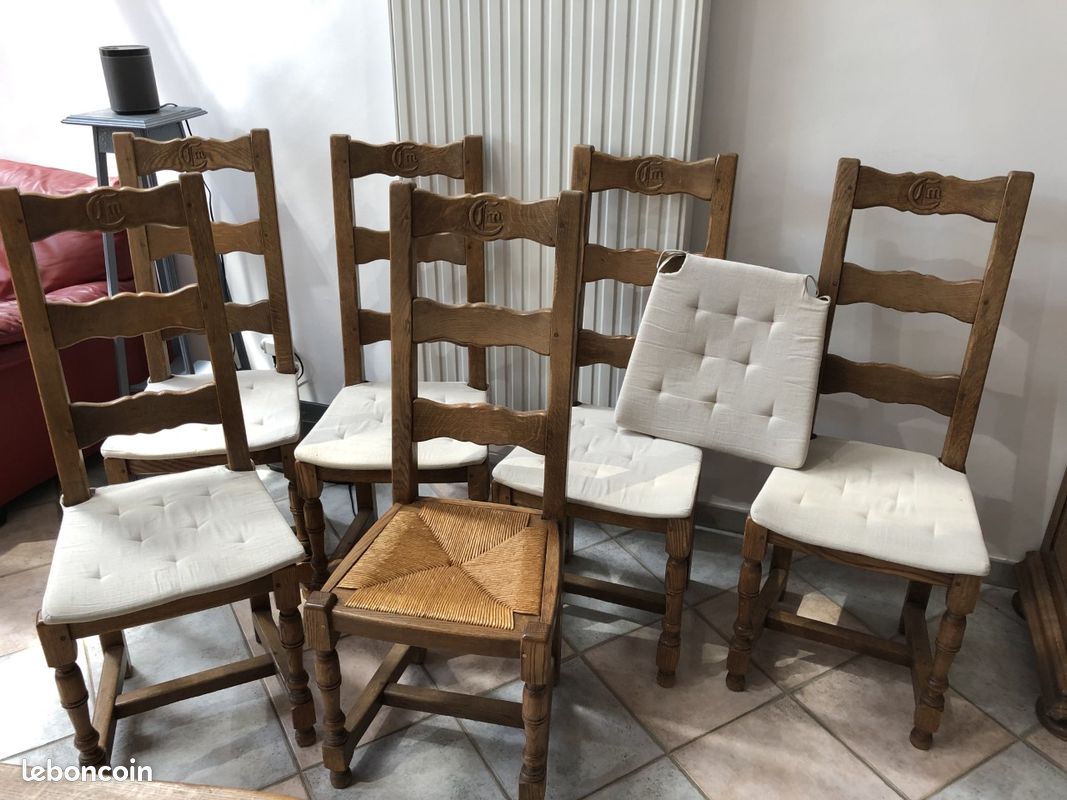 Lot chaises chene massif (image 1)
