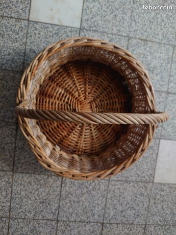 Ancien panier en paille tressée XIXème